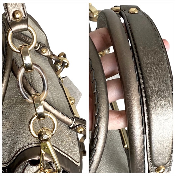 Coach Kristin NWT Embossed Python Metallic Flap Satchel 18309 - Picture 6 of 16